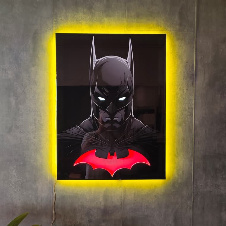 Cuadro de un personaje de cine en neon LED