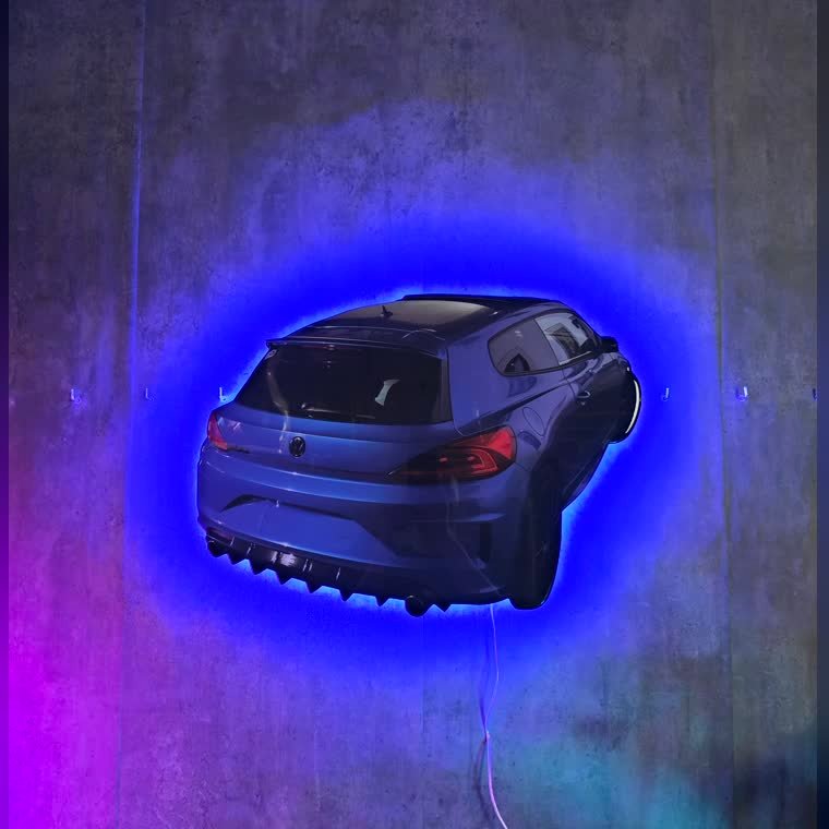 Cuadro de un coche personalizado en neon LED