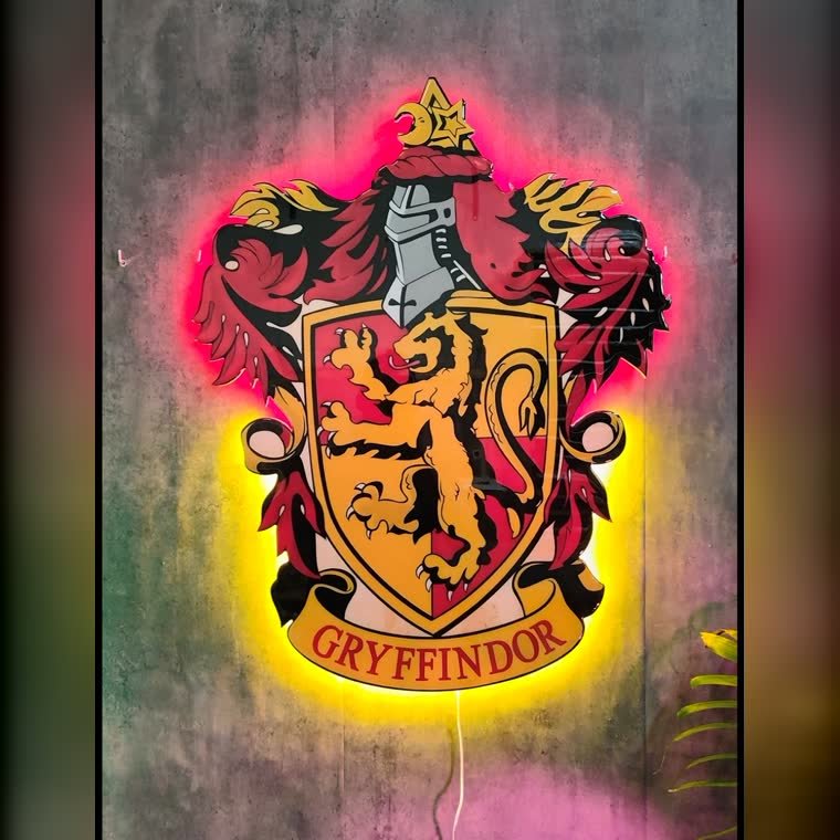 Escudo de una pelicula en resina y neon LED