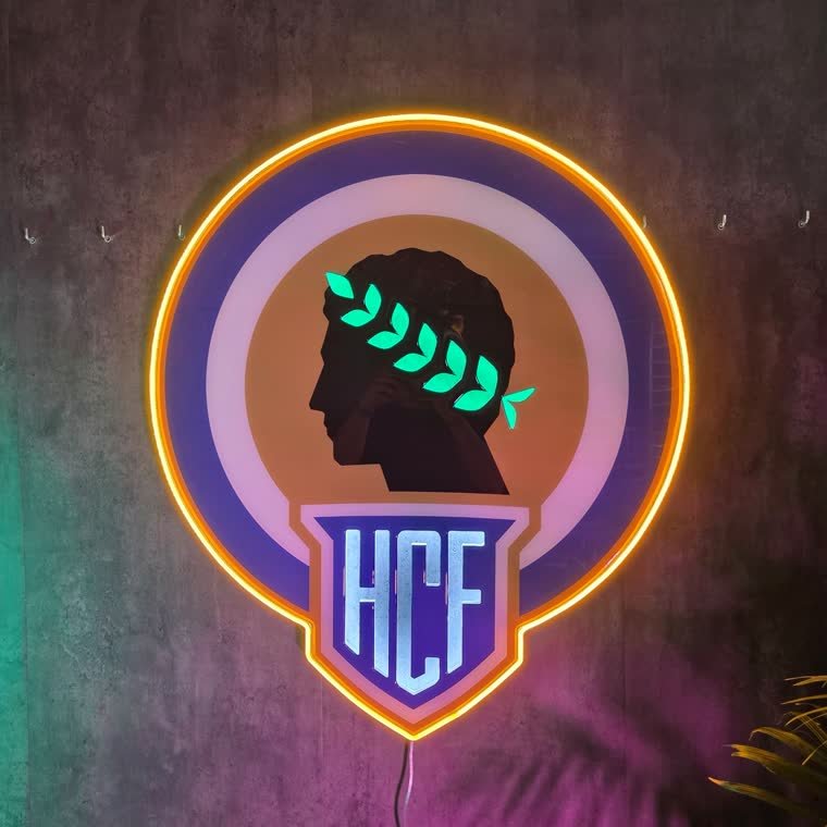 Escudo de un club deportivo en neon LED