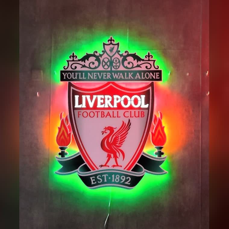 Escudo de un club de futbol en neon LED