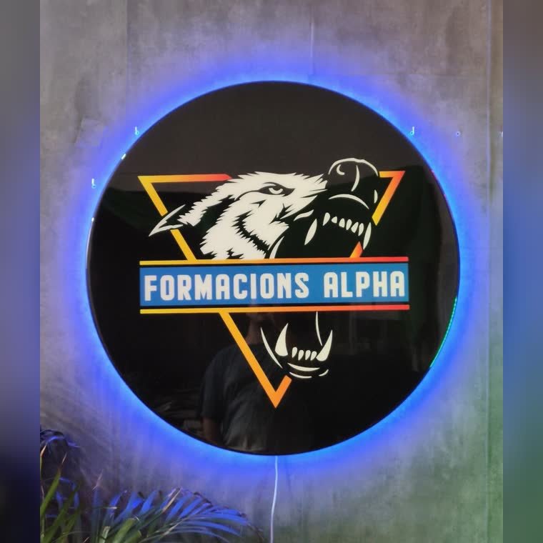 Logo de empresa en resina y neon LED
