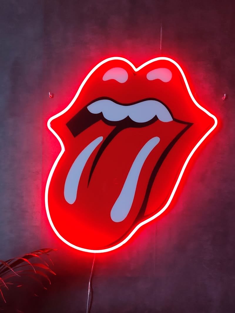 Cuadro tipo logo de música en resina epoxi y neón LED