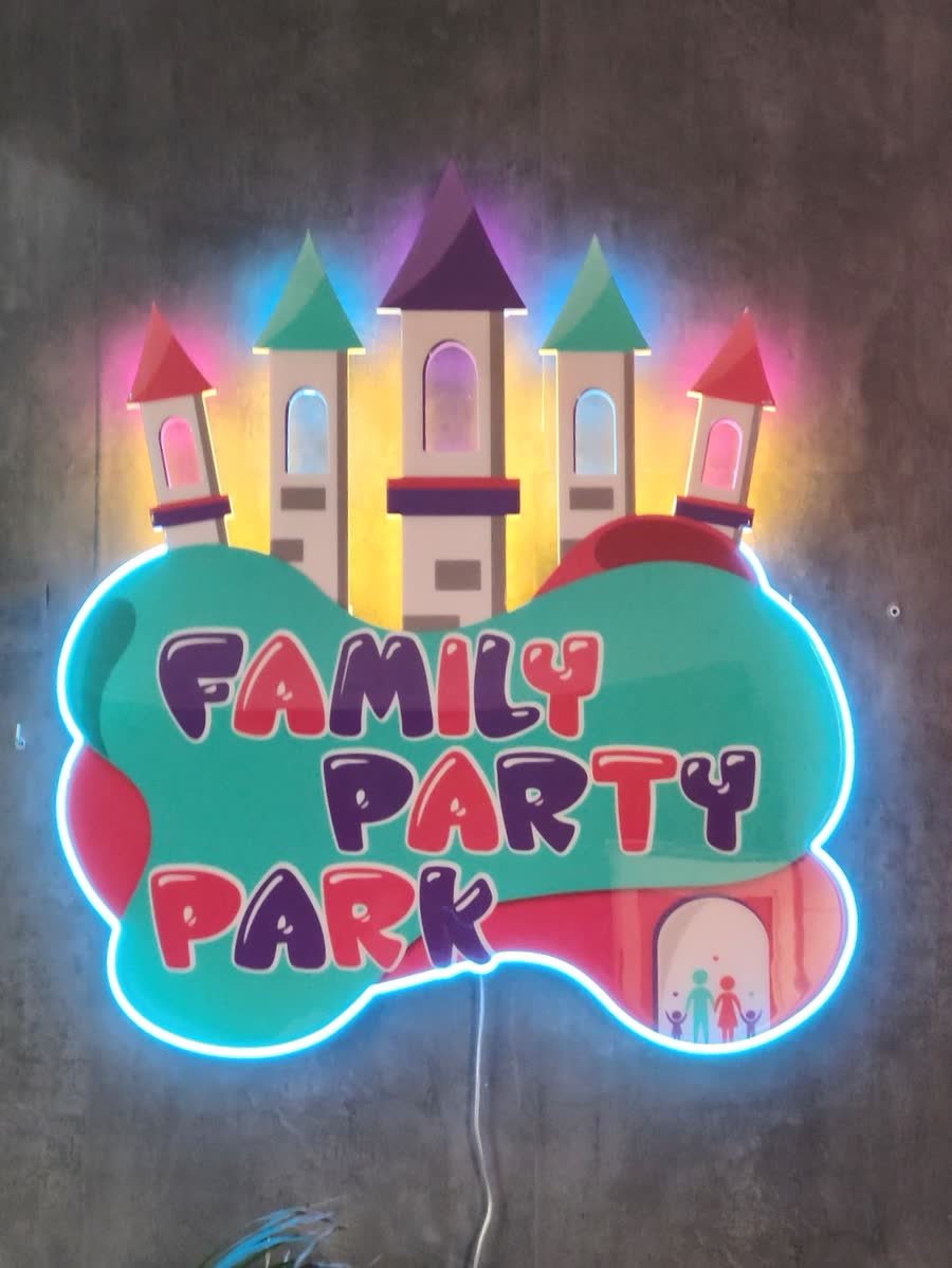 Rótulo de neón LED del parque infantil Family Party Park