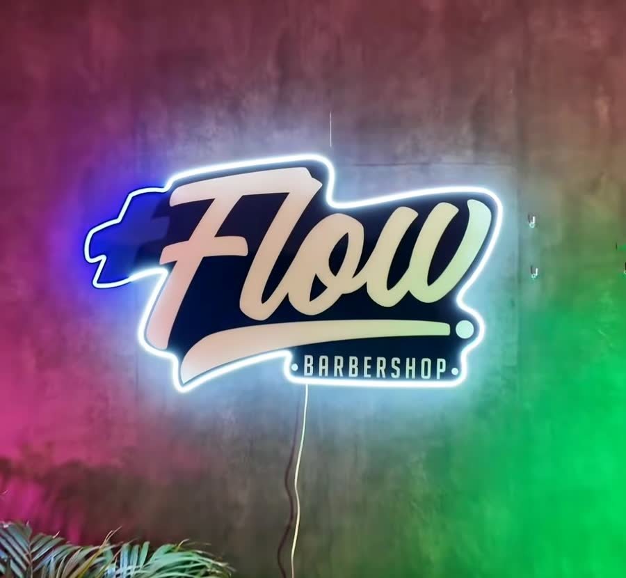 Rótulo de neón LED de Flow Barbershop