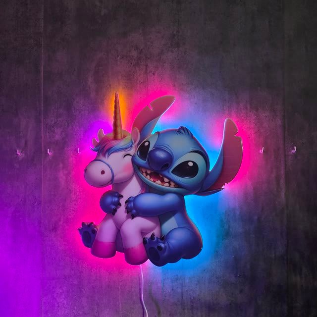 Cuadro de personaje de película de animación en neón LED