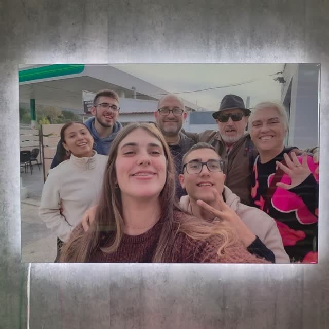 Cuadro de una foto en grupo personalizado con luz LED
