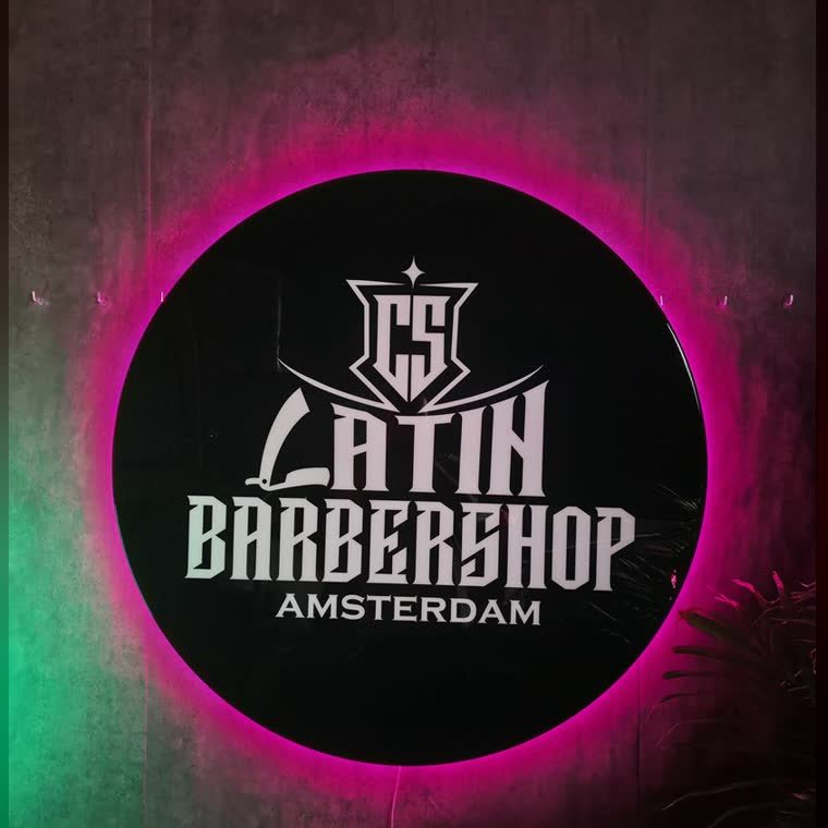 Cuadro silueta del logo de una barbería